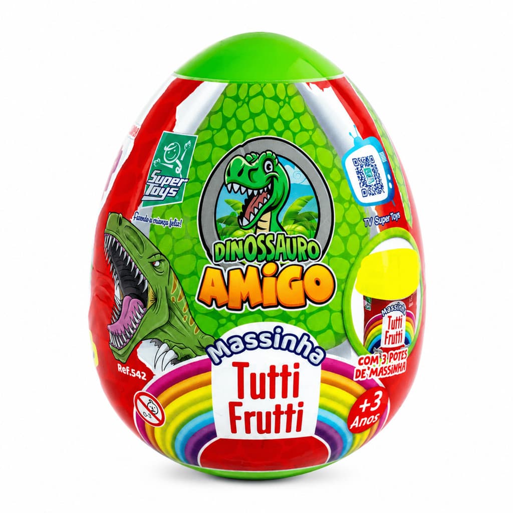 Ovo Dinossauro com Massinha Super Toys Dinossauro Amigo Ref. 542 Kit Infantil Educativo