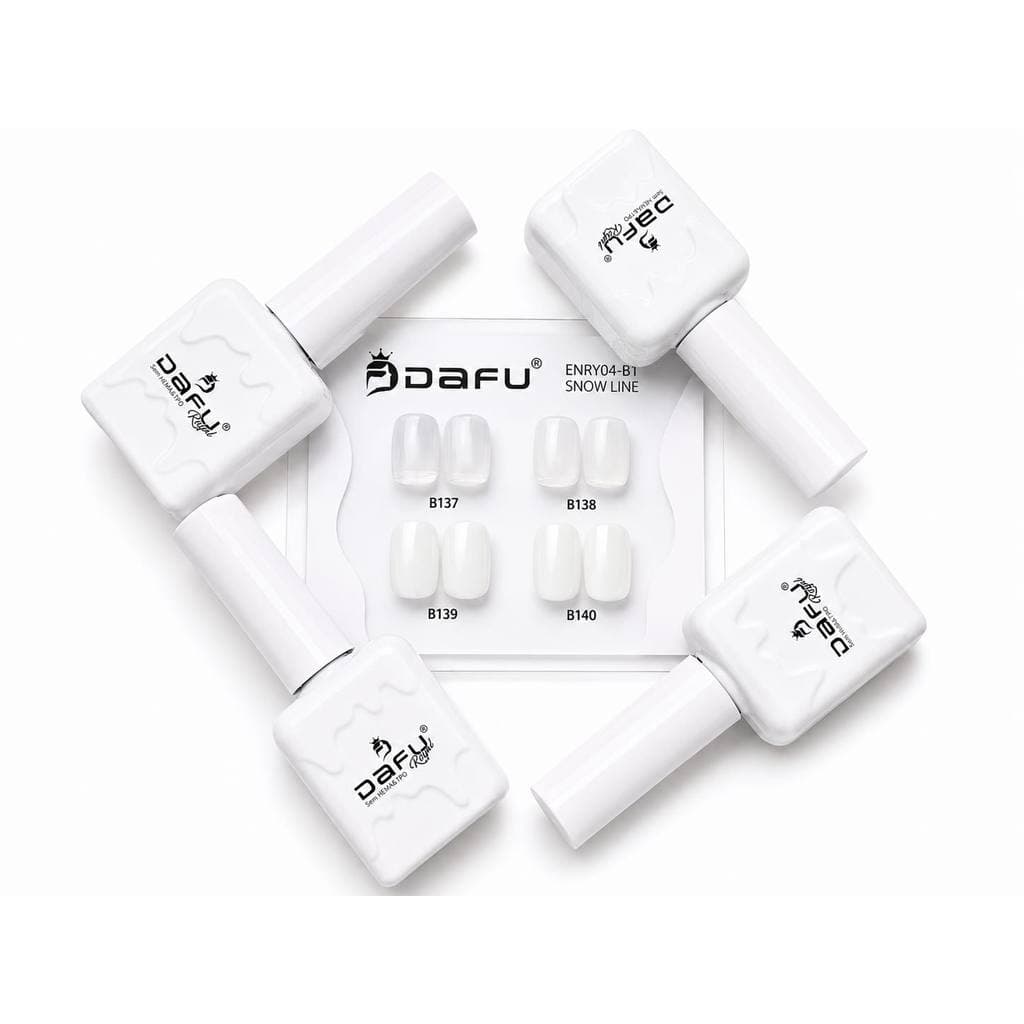 Kit Esmaltes Gel DAFU Snow Line 4 Cores Branco Renda Francesinha 10ml UV/LED Sem HEMA TPO