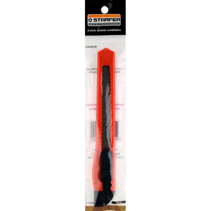 Estilete Compacto Starfer 9mm Alta Qualidade Ideal para seu Dia com Trava Eficaz Corte Preciso SB