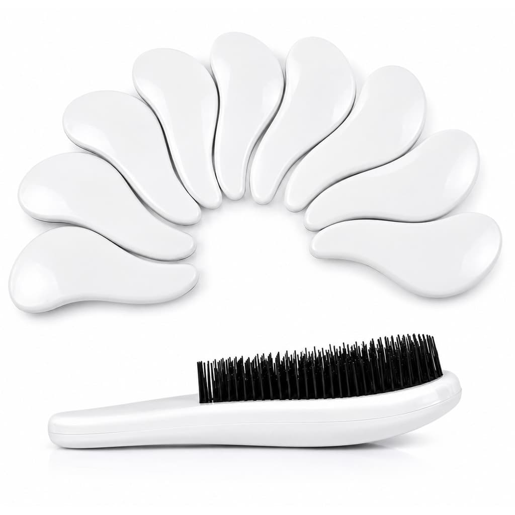 Kit 20 Escovas Mágicas Brancas Desembaraçantes – Anti Frizz, Para Todos os Tipos de Cabelo