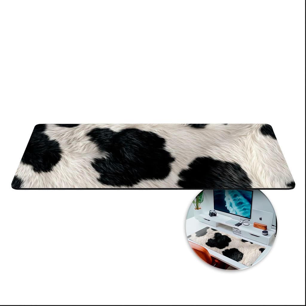 Mousepad 80x30 Vaca Estampa de Vaquinha Campo Fazendinha