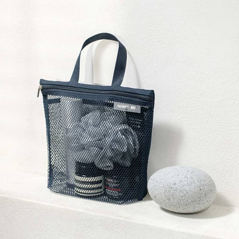 Coreia coreia saco de toalete malha portátil saco cosmético simples banho Fitness à prova dwaterproof água viagem portát