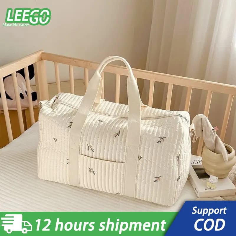 Bolsa Bordada Fofa/ Bolsa de Viagem de Grande Capacidade/ Bolsa de Maternidade para Hospital/ Bolsa de Maternidade Grand
