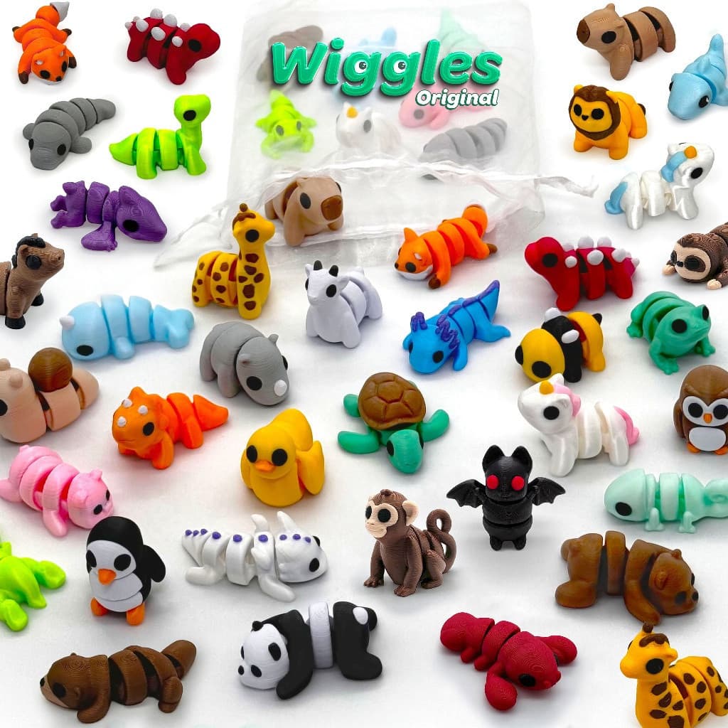 Kit Sortidos Wiggles Mini Animais Flexíveis – 10, 15, 20 ou 30 Unidades, Chaveiros Fidget