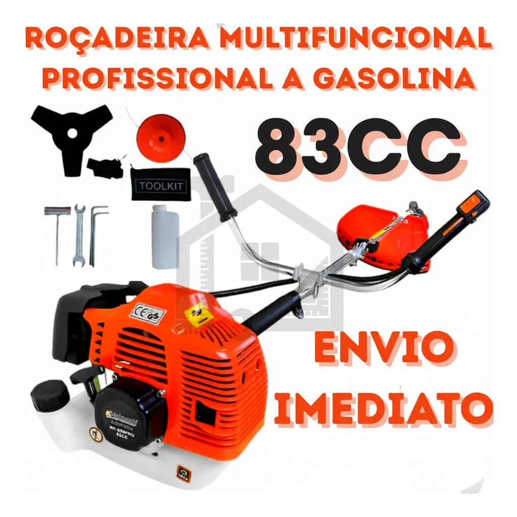 Roçadeira 83cc KASAC Lateral Gasolina Corte Capim Alto