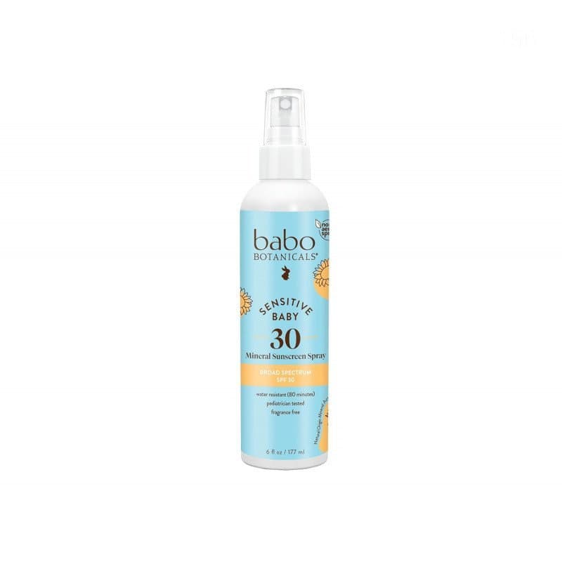 Babo Botanicals Protetor Solar Mineral em Spray para Bebês com Pele Sensível SPF30 - Óxido de Zinco Natural - Não Aeross