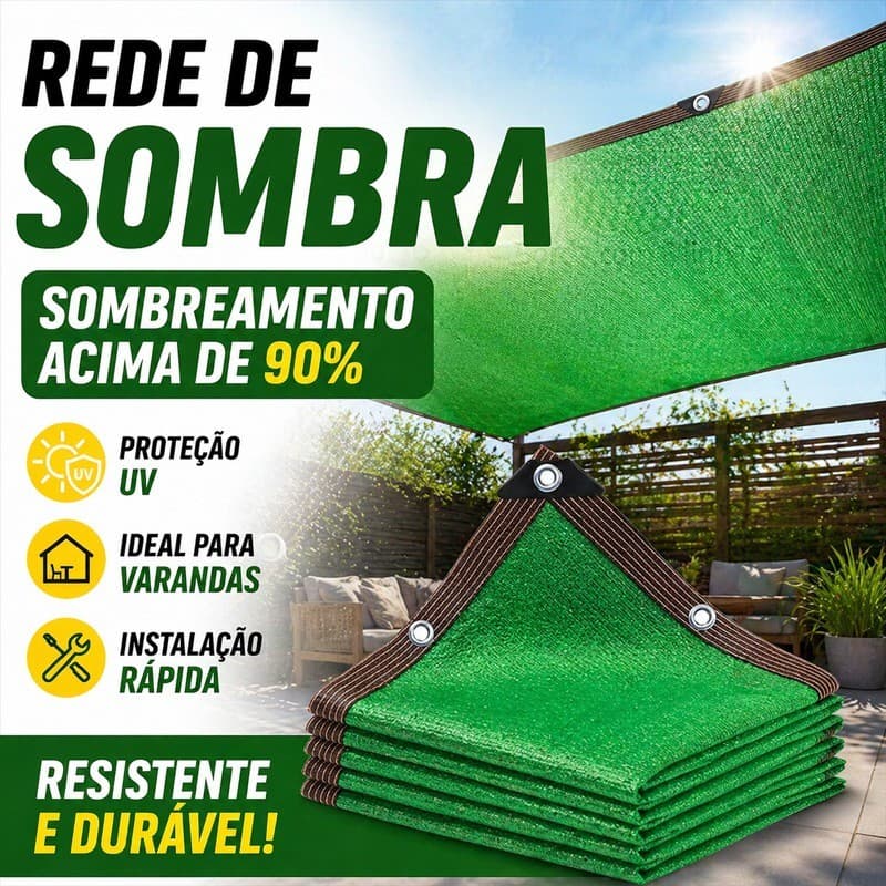 Verde Rede de sombra, taxa de sombreamento acima de 90%, adequada para varanda, Proteção UV e Instalação Rápida
