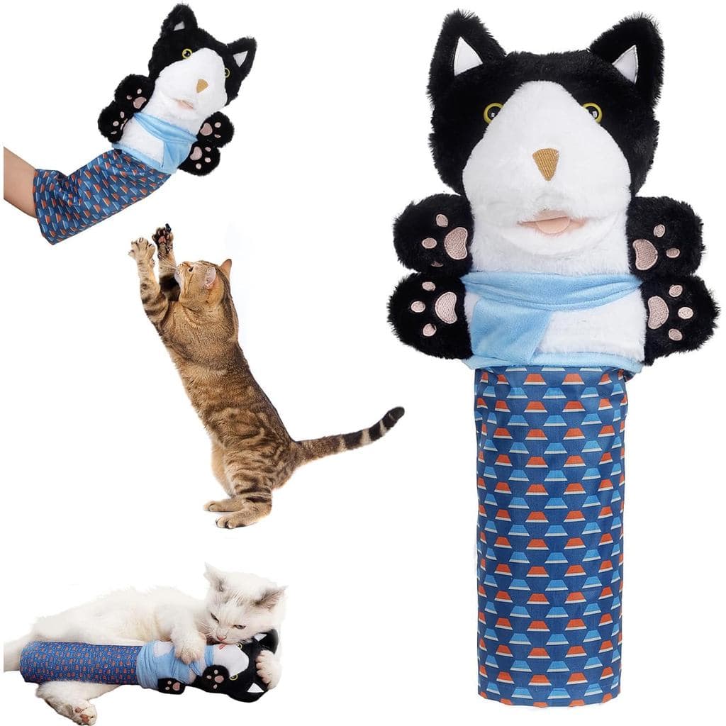Brinquedos para Gatos, Brinquedo de Luta para Gatos, Boneco de Luta de Karatê para Gatos, Fantoches de Mão com Acolchoam