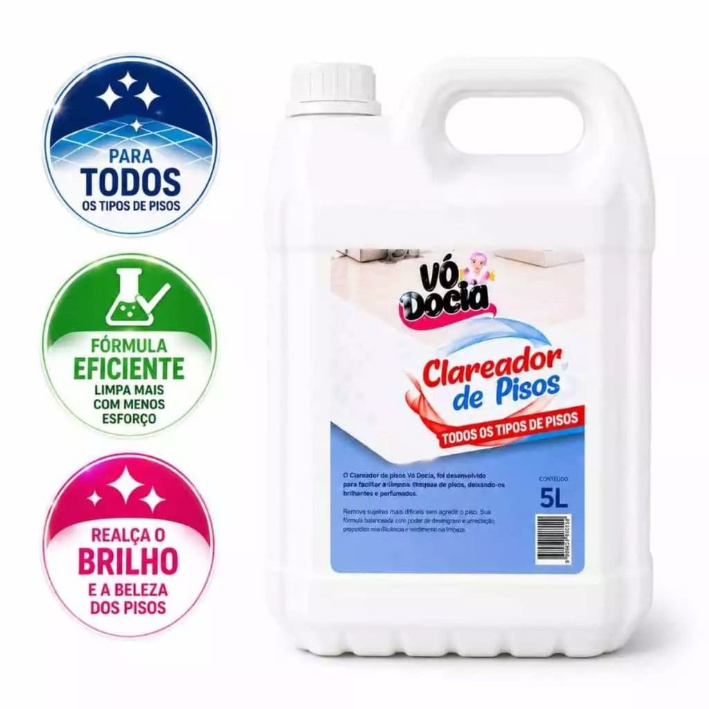 Clareador e Renovador De Pisos Vó Docia 5 Litros Para Não Manchar Piso