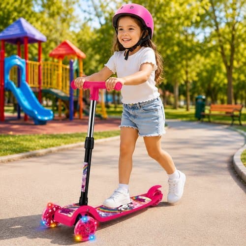 Patinete Infantil de 3 Rodas Com Luzes LED Seguro Divertido Várias Cores Modelos a Partir de 3 anos