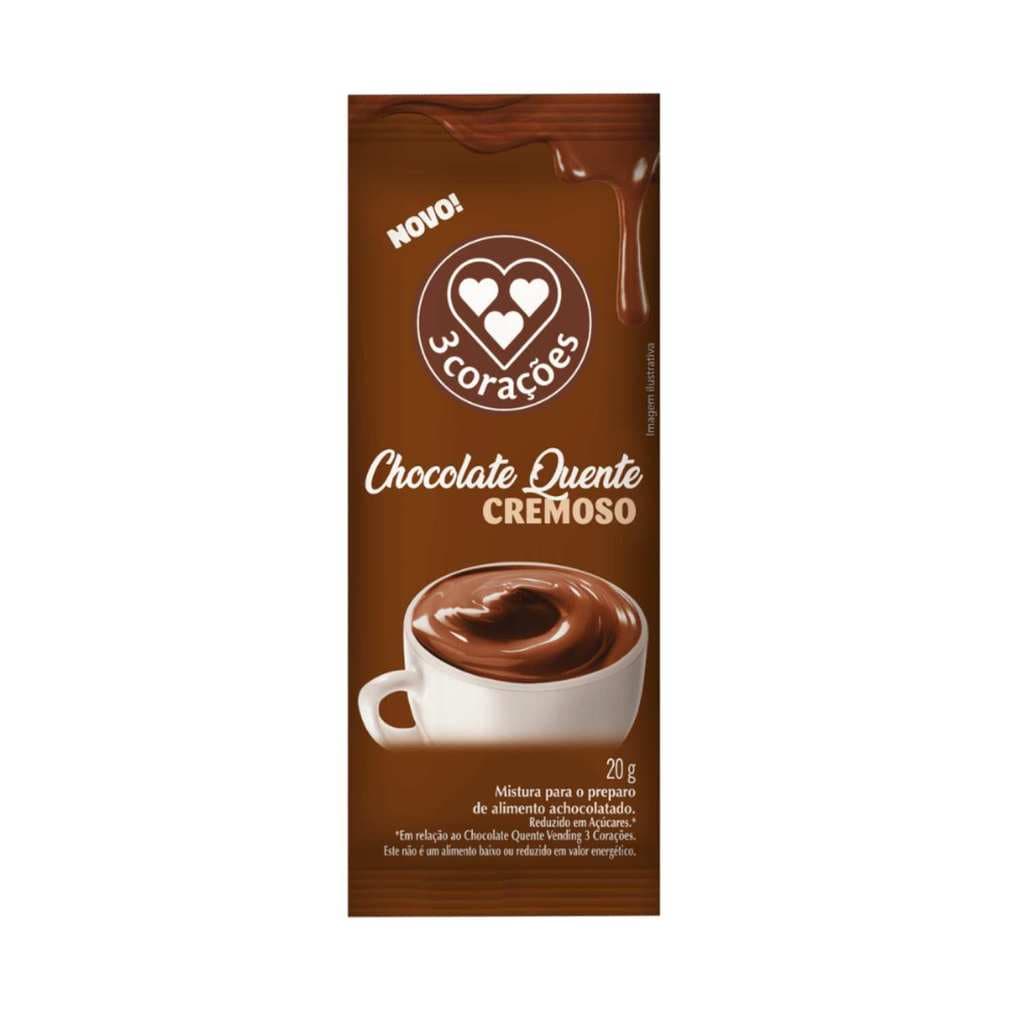 Chocolate Quente Cremoso Em Pó - 3 Corações 30 Sachês 20g