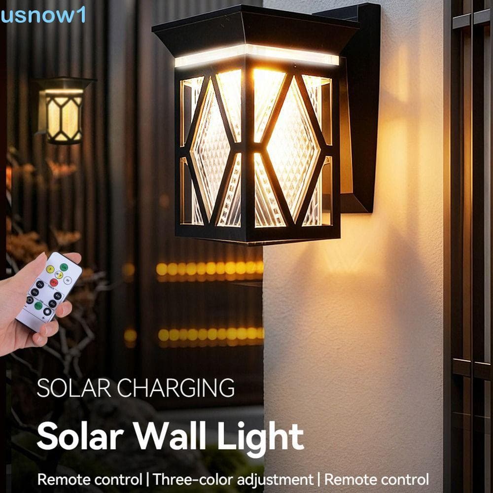 Luzes De Parede Solares USNOW , Lâmpada Solar LED Com Classificação IP54 À Prova D'água , Arandela Inteligente 3 Colorid