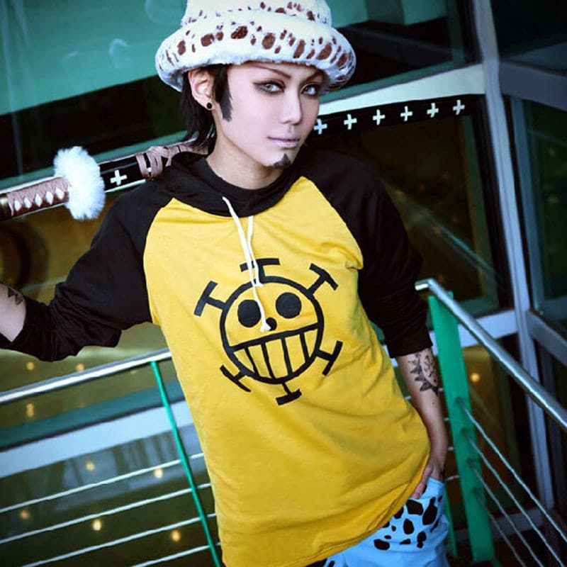 Camiseta de Manga Longa com Capuz do Anime One Piece Trafalgar Law 4299
