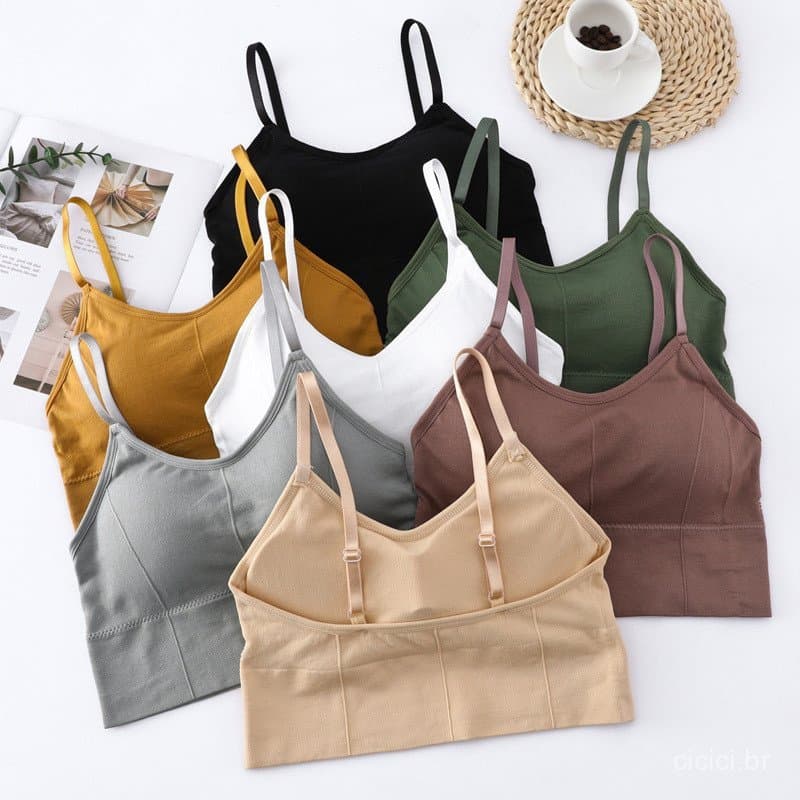 Top de Esporte Sem Aro com Costas Bonitas, Estilo Camisola, Peça Única, Sutiã Tubo com Efeito de Juntar os Seios para Mu