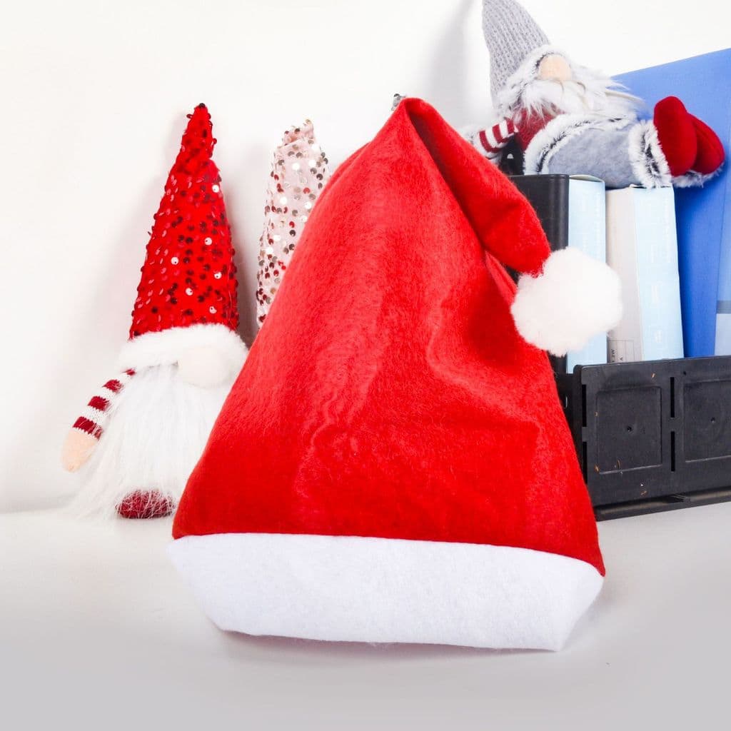 Chapéu de Natal Enfeites de Natal não tecidos Chapéu Crianças Adulto Chapéu de Natal