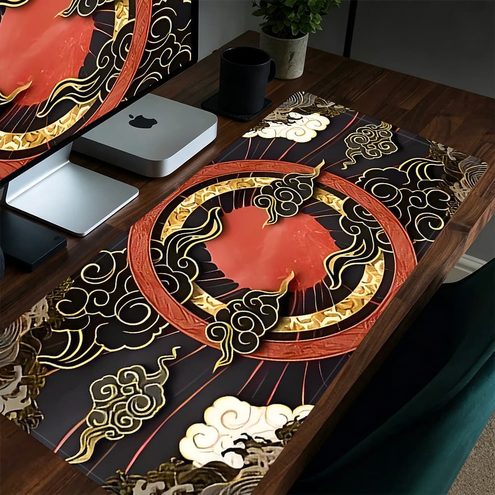 Grande Jogo Mouse Pad Antiderrapante 80X30 CM Impressões Personalizadas Mousepad Borda Costurada Amaterasu Nuvem KK2