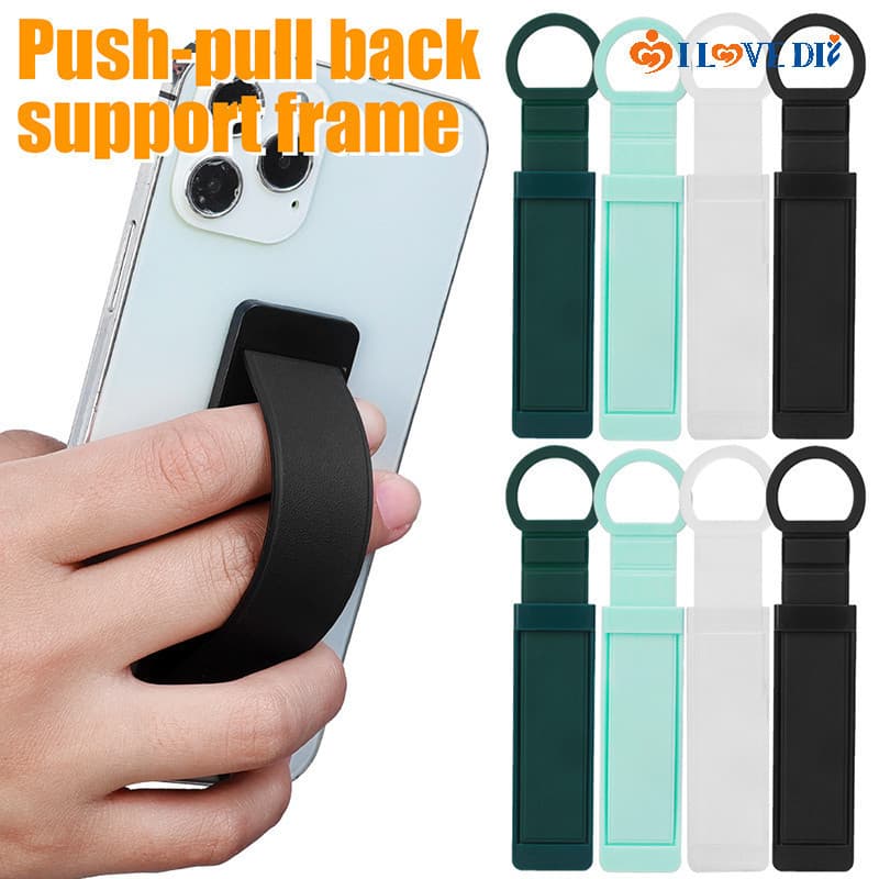 Suporte de telefone retrátil de plástico multifuncional, com alça de pulso autoadesiva, prática e anti-queda.