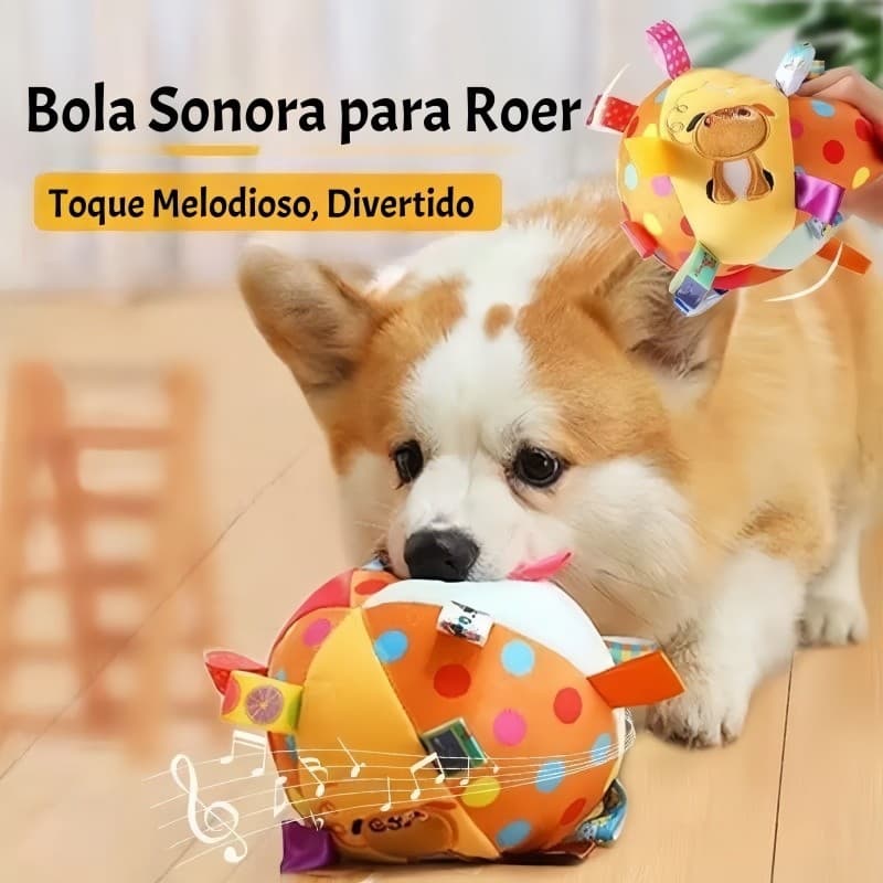 Bola de Pelúcia Sonora para Cães com Guizo Interno 12cm e 15cm Morder Gastar Energia Aliviar Estresse