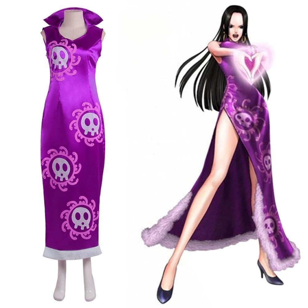 Fantasia de Cosplay da Boa Hancock de One Piece, Traje Cheongsam Exibido na Exposição de Fantasias GR9N 9XWA 9ROT XHEQ
