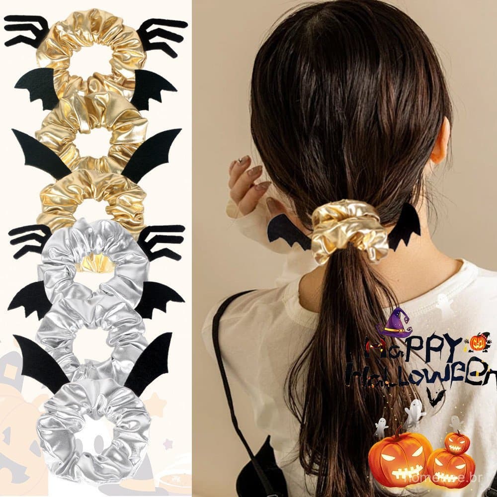 Elástico Cabelo Halloween - Aranha Morcego Tema Assustador 20g 6 Cores