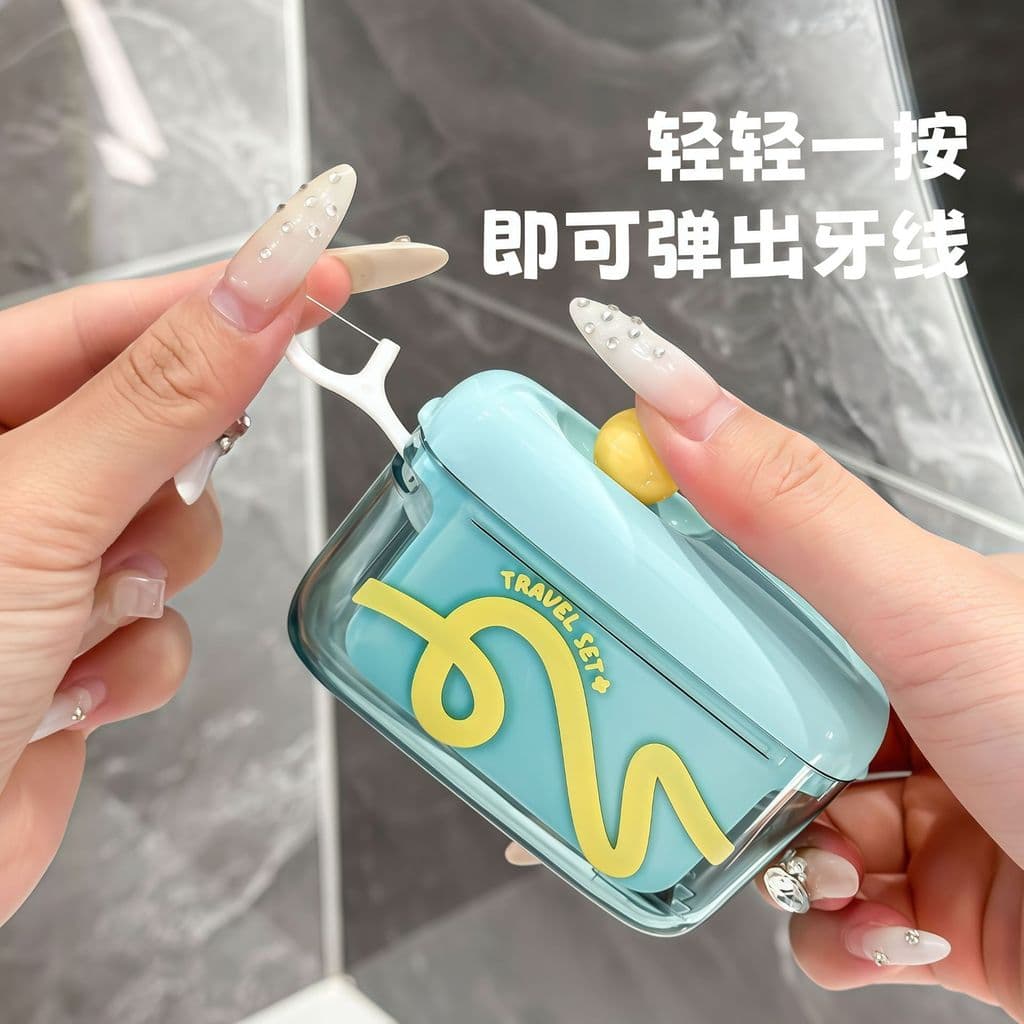 Divertido dopamina portátil caixa de fio dental doméstico tubo de fio dental descartável automático Pop @-
