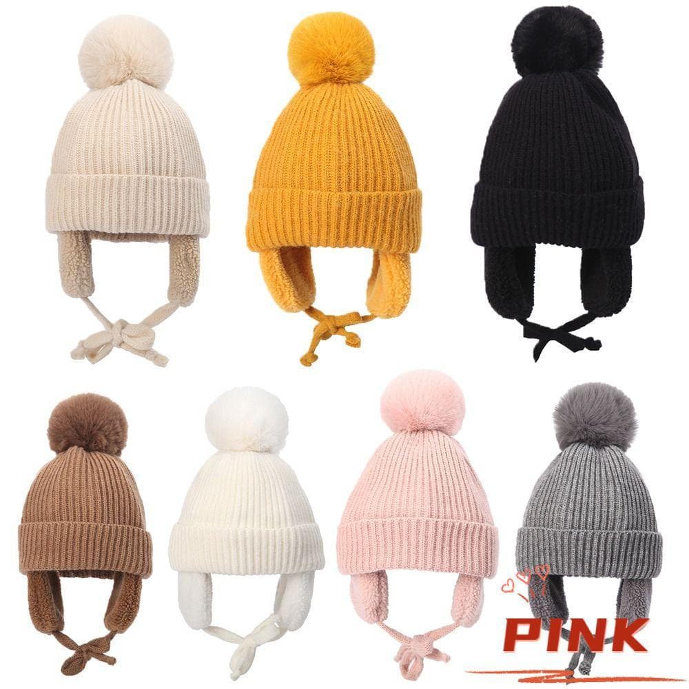 PINK1 EarFlaps Chapéu Moda Forro De Pelúcia Boné Quente De Inverno
