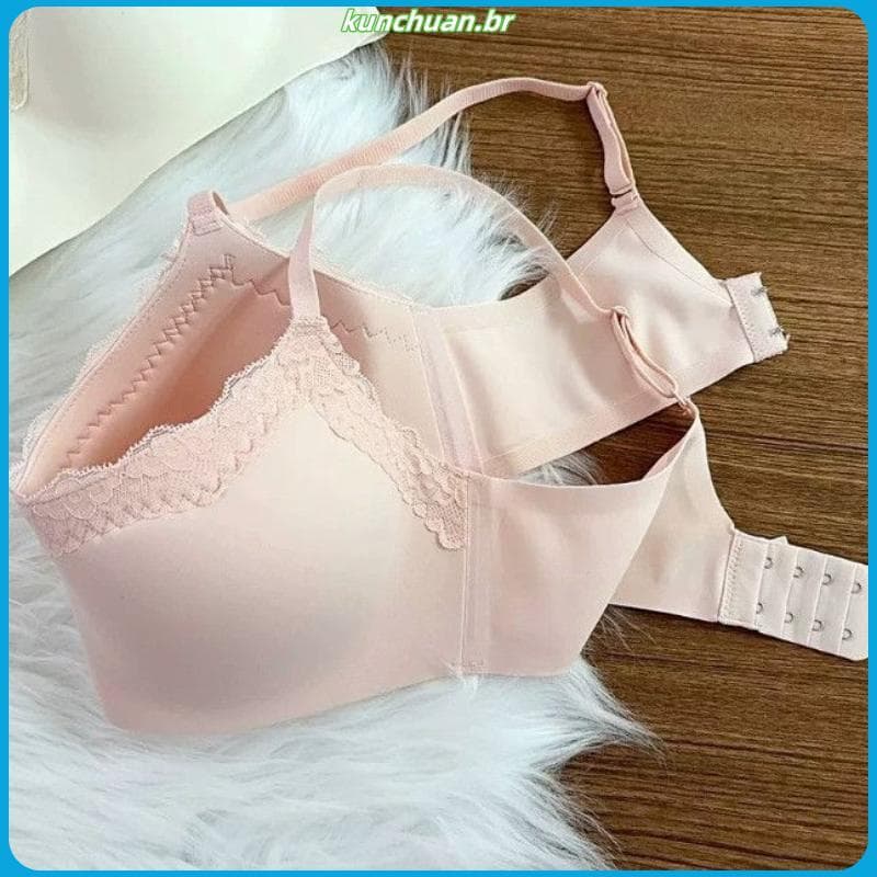 Novo doce laço pequeno peito menina roupa interior reunindo sem anel de aço leve copo suporte superior Anti-flacidez cop