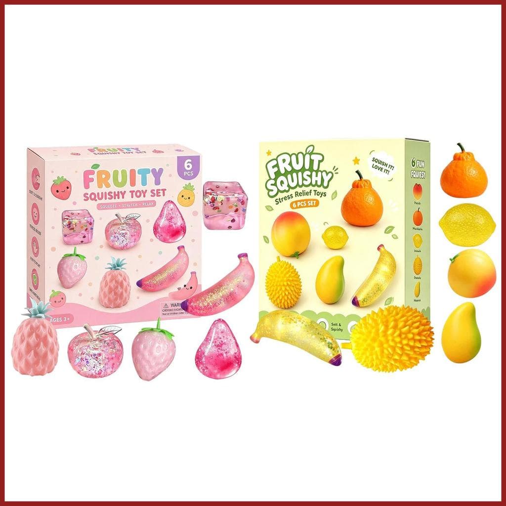Brinquedos Sensoriais De Apertar Frutas , 6 Peças , Aumento Lento , Alívio Do Estresse , Bola , Espremer Brinquedo Para