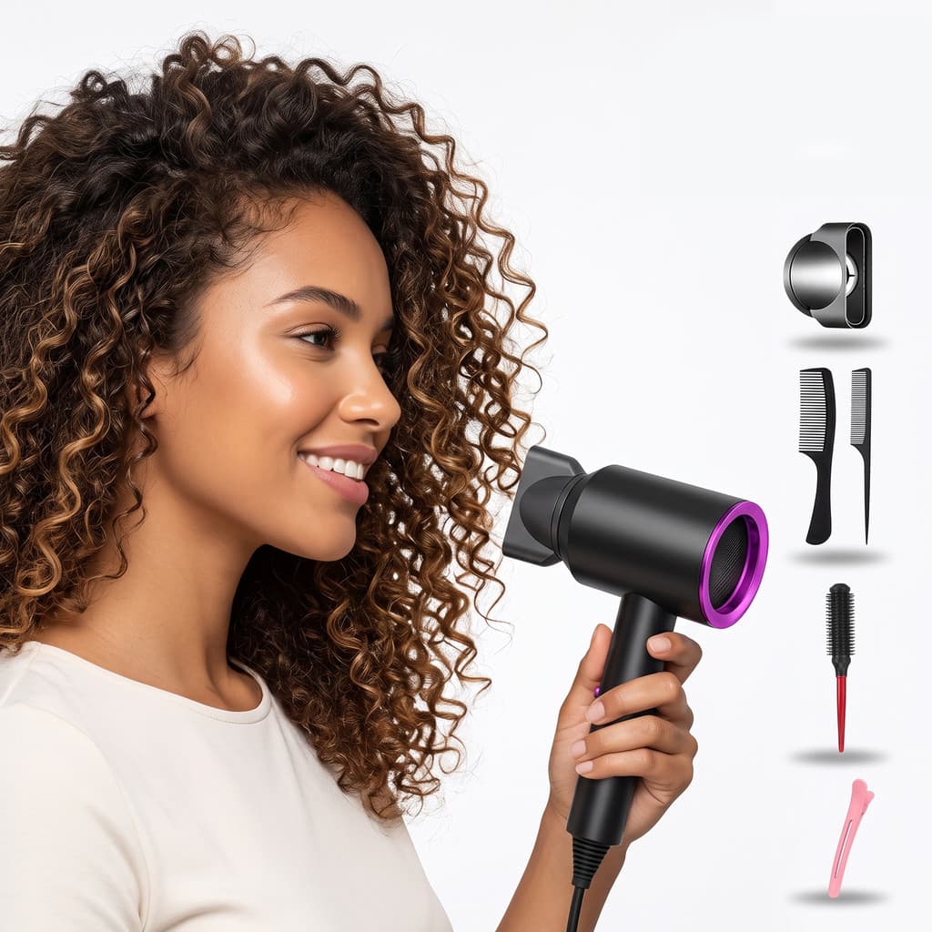 5 em 1 - Secador de Cabelo Profissional com Design Compacto e Leve - 110V
