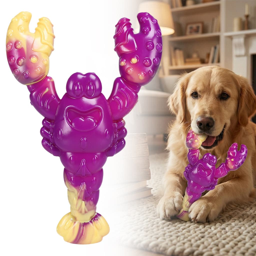 [Temponetics] Brinquedo Durável Para Cães De Lagosta , Jogo De Enriquecimento De Mastigação Resistente Alívio De Ansieda