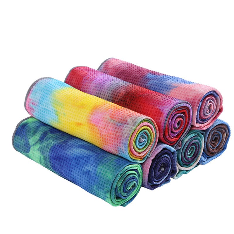 Toalha de Fitness antiderrapante toalha esportiva Multicolor Tie-Dye toalha de yoga impressa toalha de yoga