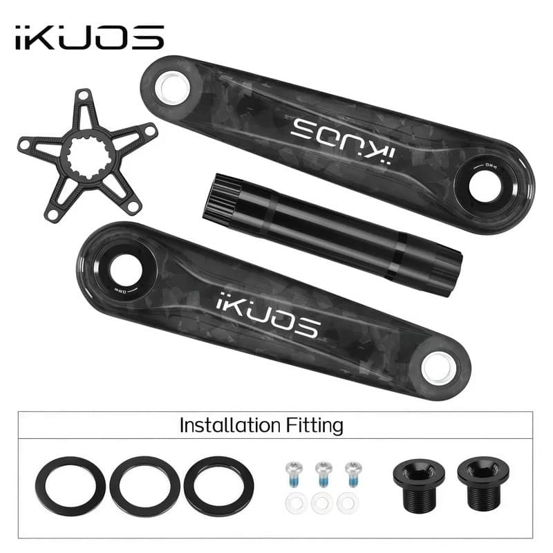 Braços De Manivela De Carbono IKUOS T800-165/170 Mm De Montagem Direta Com 3 Parafusos 360 G (Par) Inclui Aranha 130 Bcd