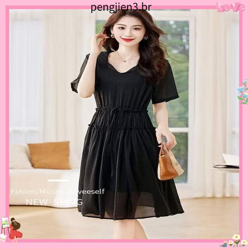 Vestido Temperamento Preto Slimmer Look Elegante 31 3