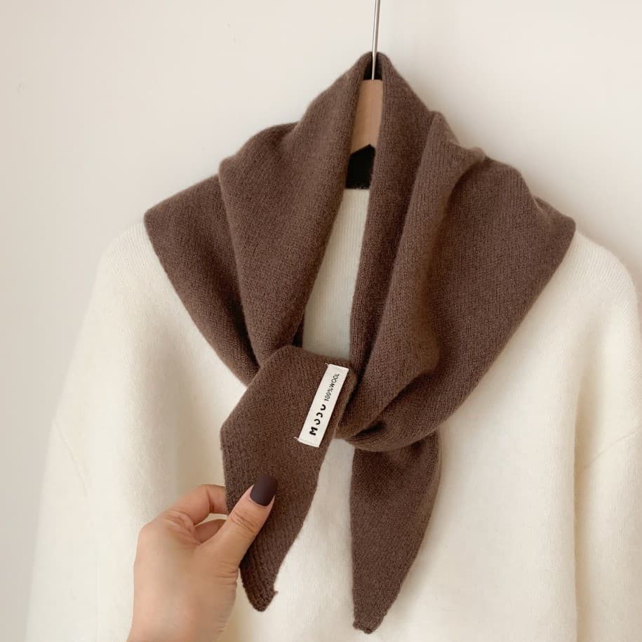 Cachecol Triangular de Lã Tricotado para Mulheres, Estilo Outono e Inverno, Cachecol Quente, Multifuncional, Cachecol Pe