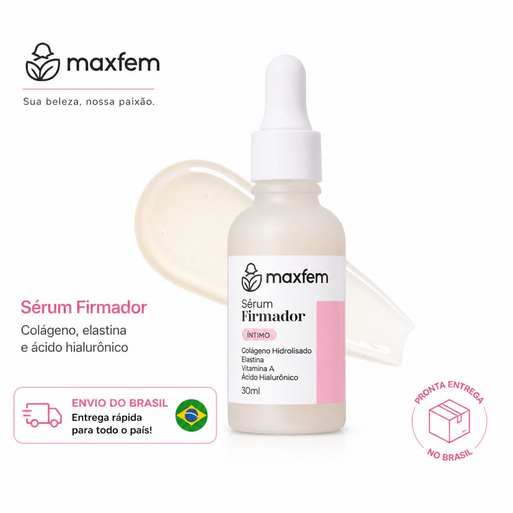 Sérum Firmador Íntimo Com Nanotecnologia e Colágeno Hidrolisado, Hidrata e Fortalece - Maxfem