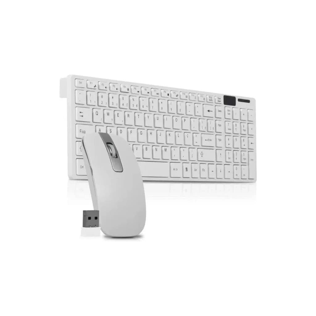 Kit Teclado E Mouse Sem Fio Bluetooth Wireless 2.4ghz Notebook Usb Ultra Slim Compacto Android Pc
