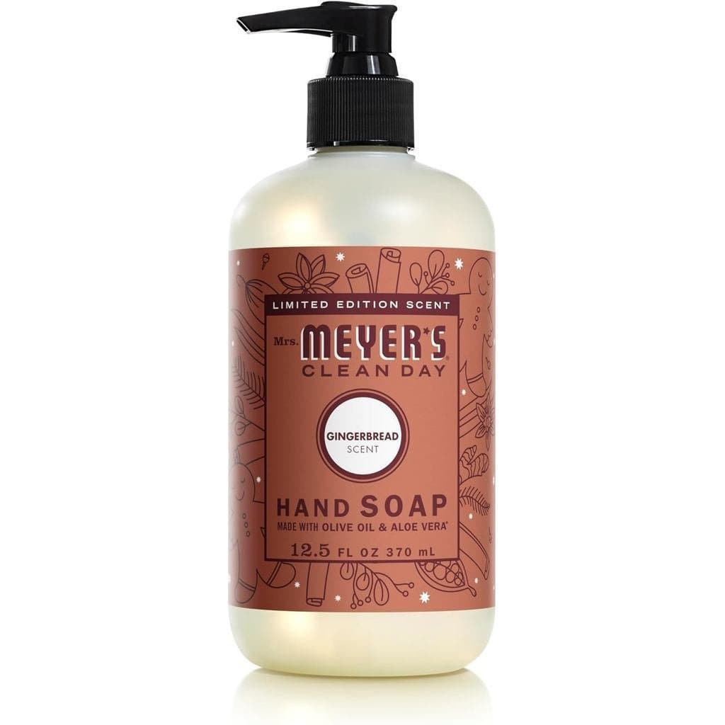 Sabonete líquido para as mãos MEYERS CLEAN DAY, aroma de pão de gengibre, edição limitada, frasco de 12,5 oz, 98PQ YAZE