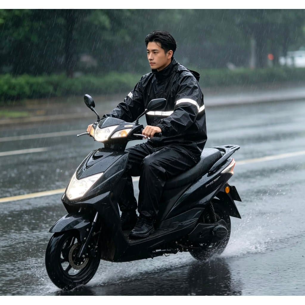 Conjunto Capa De Chuva Roupa Para Motoqueiros Ciclistas Impermeável Calça Jaqueta C/ Capuz