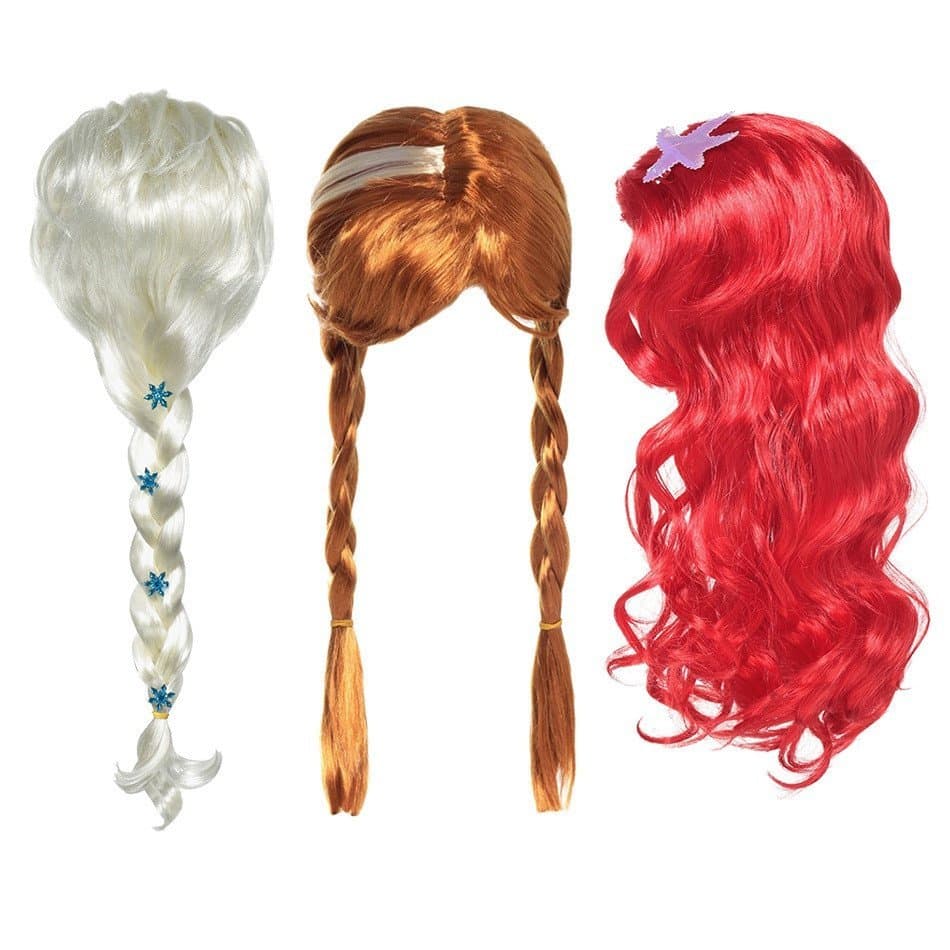 Perucas Infantis Princesa Meninas Congeladas snow Cosplay Acessórios Kids Arial De Halloween