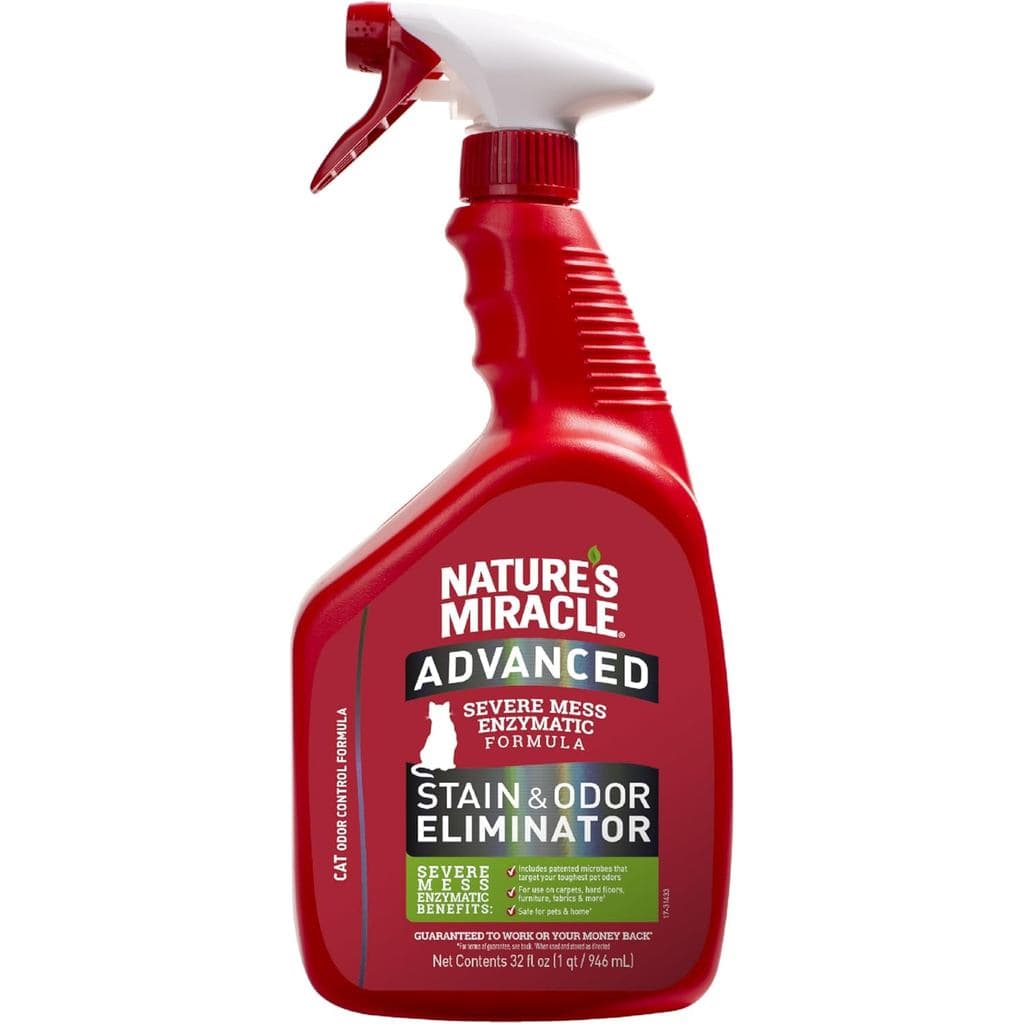 Spray Eliminador de Manchas e Odor Miracle Adanced, Fórmula Enzimática Seere Mess para Sujeiras Difíceis, 32 oz AYYL