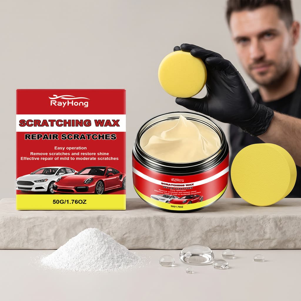 [Estoque pronto] RAYHONG Creme de limpeza de arranhões de carro limpo pintura de carro leve arranhões limpo descontamina