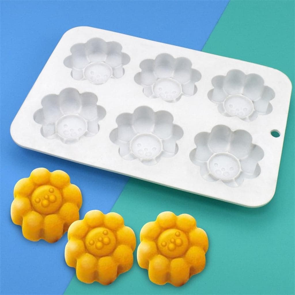 mostsom Molde de Silicone para Biscoitos e Chocolates Sun's Smile, Moldes de Chocolate com 6 Cavidades para Doces, Molde