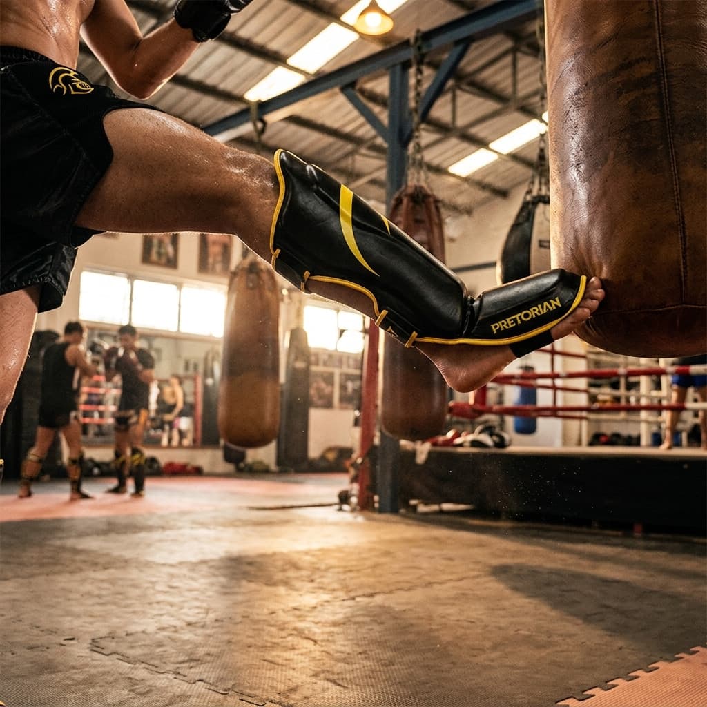 Caneleira De Muay Thai Mma Pretorian Impact Reforçada Para Treino De Alta Intensidade