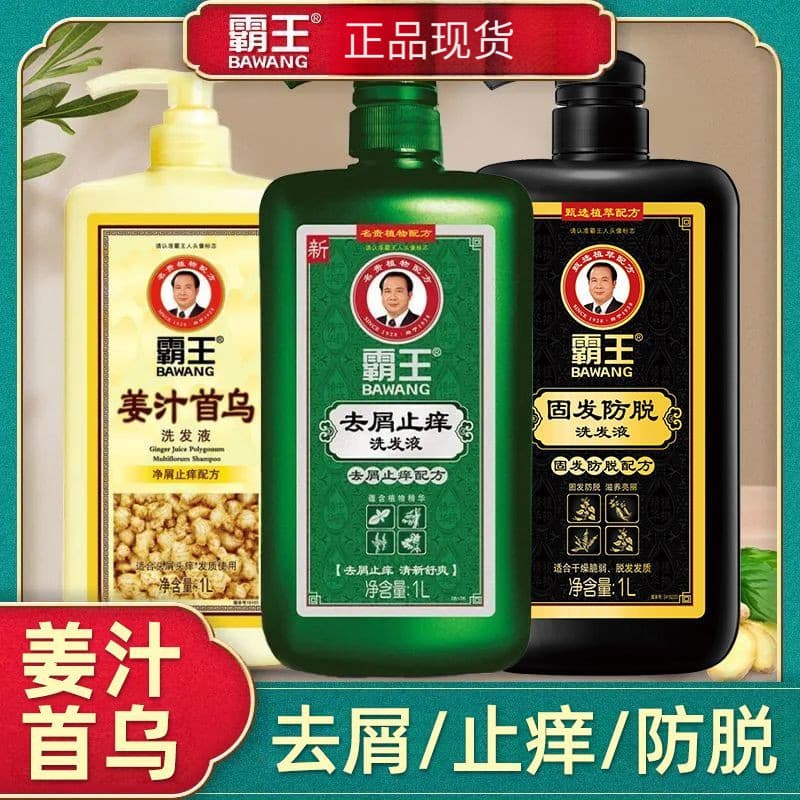 Overlord 1L shampoo anticaspa Shouwu suco de gengibre anti-coceira remover controle de óleo shampoo fofo cabelo firme an
