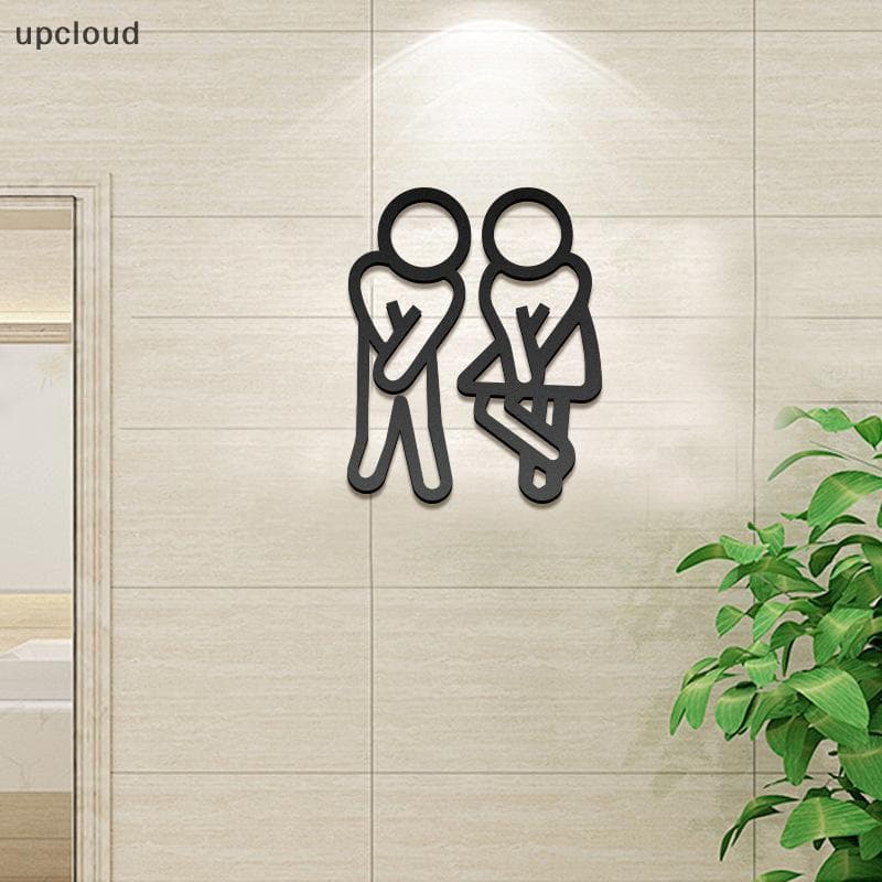 Novos Sinais Engraçados De Banheiro Para Homens E Mulheres , Criativo , 2D , Plano , Decoração De Porta , Restaurante ,