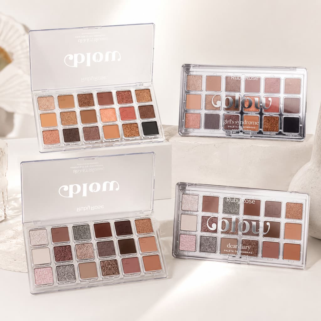 Paleta De Sombras Linha Blow By Ruby Rose Girls Syndrome 18 cores Neutra Pigmentada Lançamento