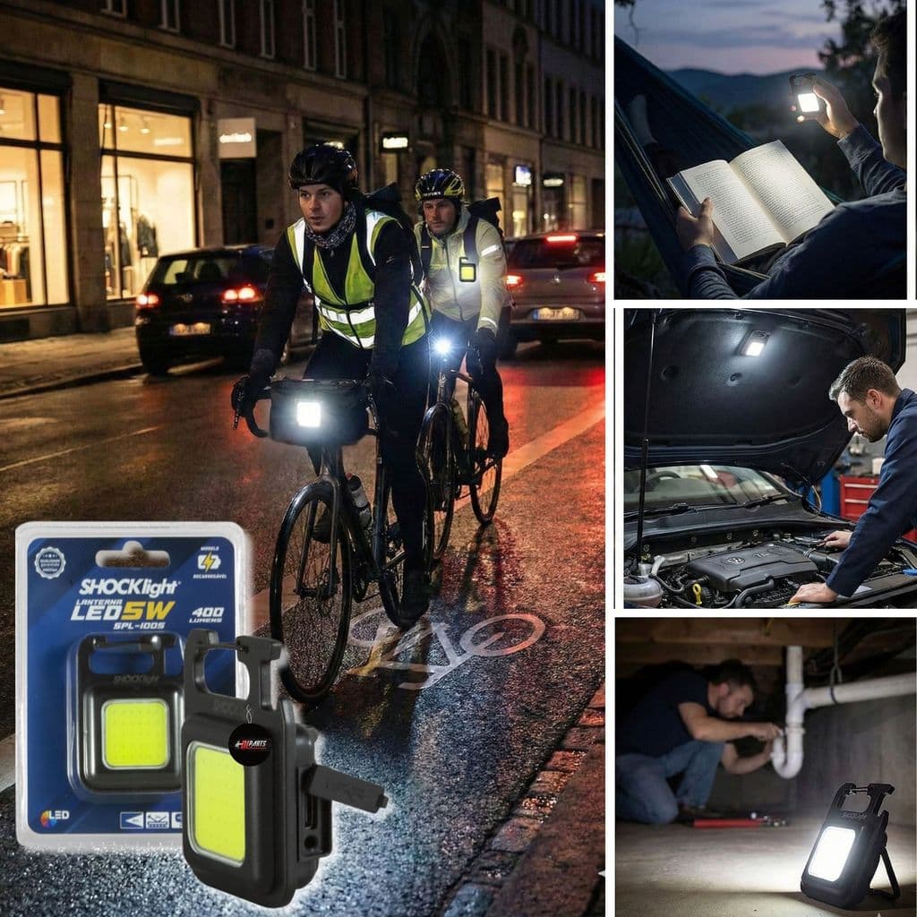 Shocklight- Lanterna Led multifuncional Sinalizador Multiuso Bicicleta Bike Farol 3 modos iluminação
