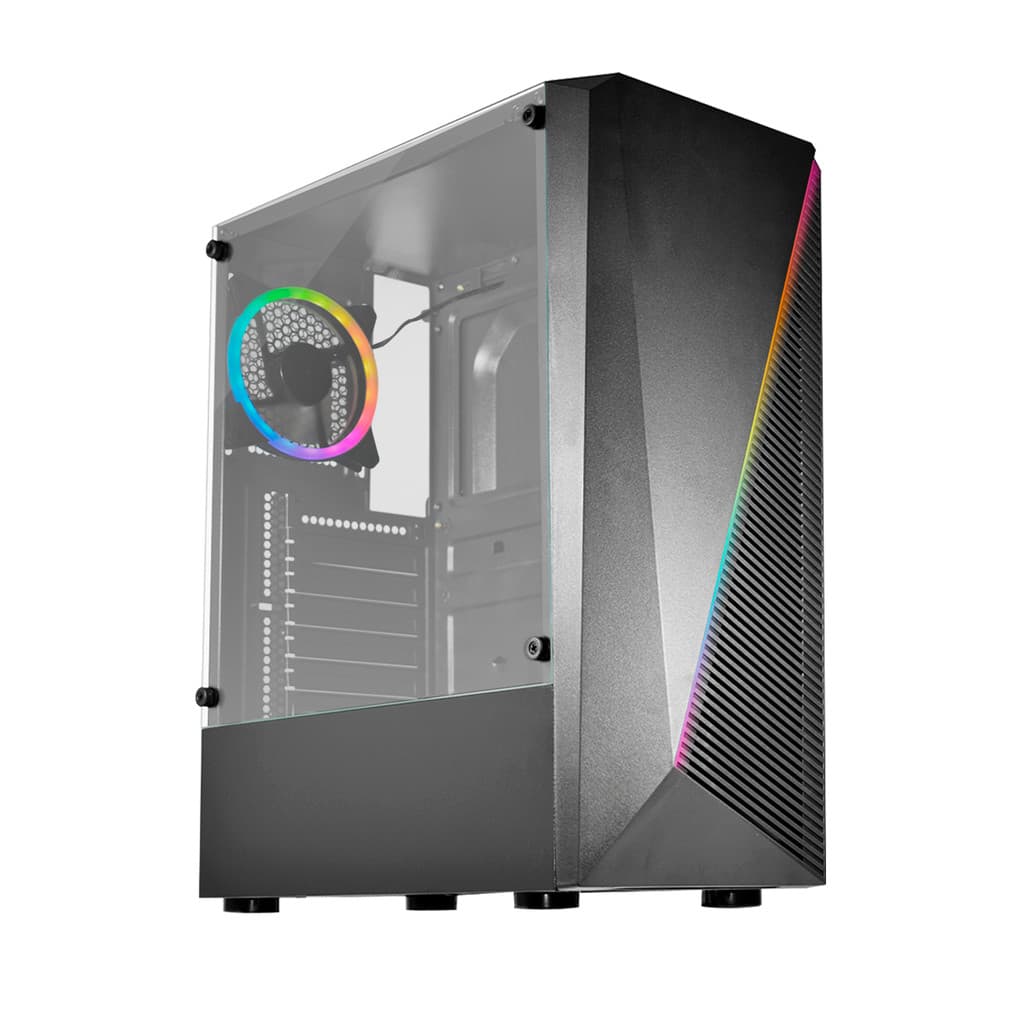 Gabinete Gamer K-mex  CG-02w5 Demon Painel com Led Sem Fans