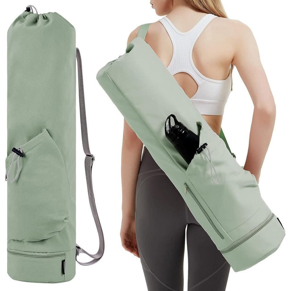 sportsnew Bolsa para Tapete de Yoga com Bolso para Garrafa de Água e Bolso Inferior Impermeável, de Transporte Mul