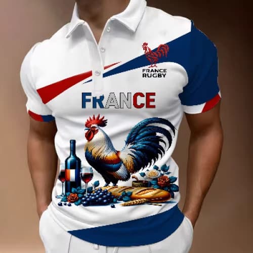 Imitação de algodão 240g americano Retro 1776-2026 camisa polo comemorativa masculina estampa de bandeira